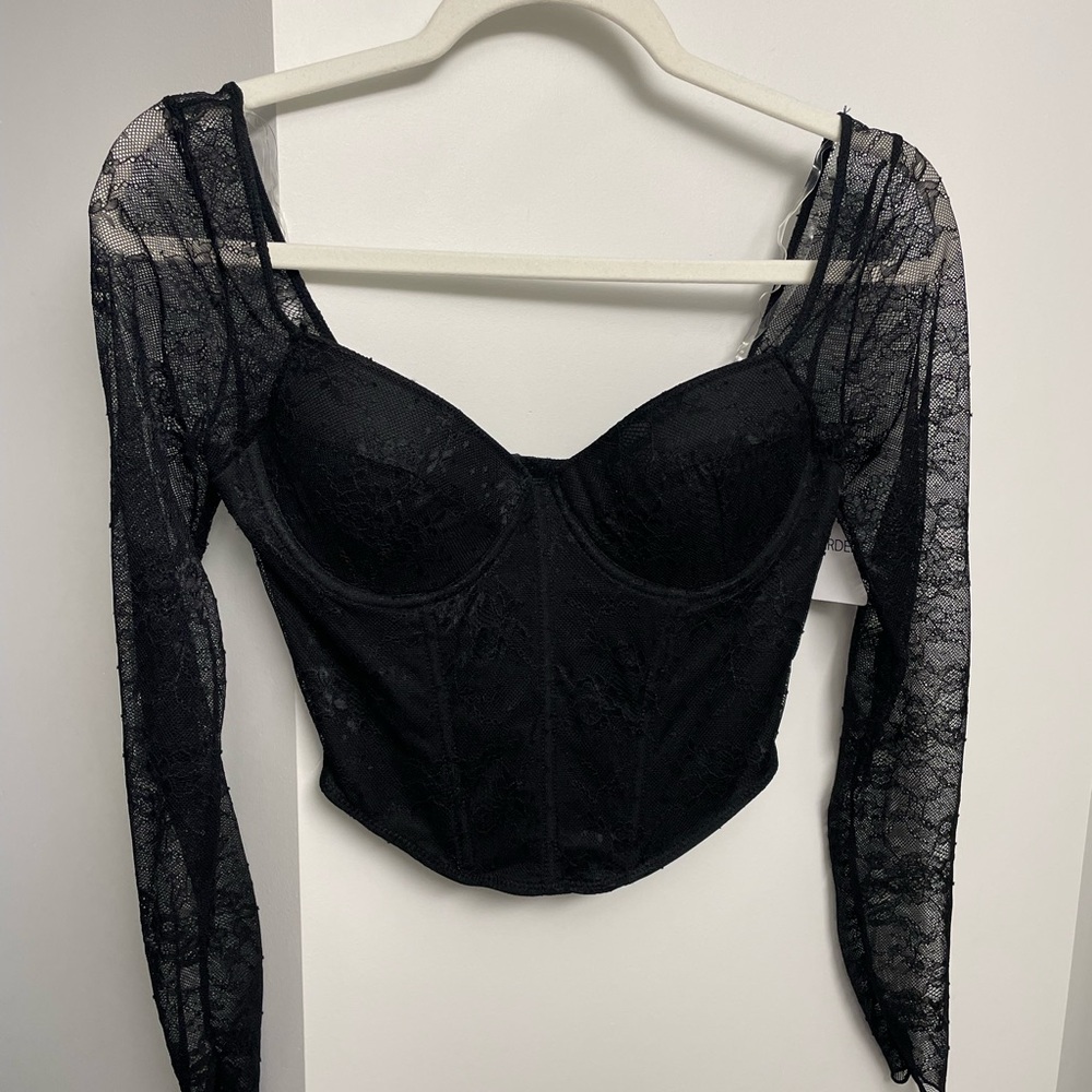 Ardene Black Lace Corset Top